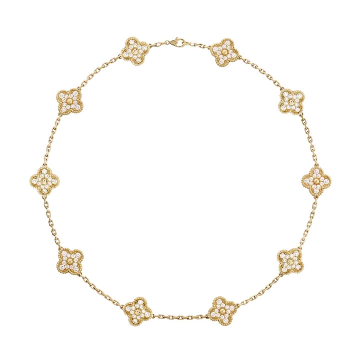 Golden Luxe | Klöverhalsband med Diamant