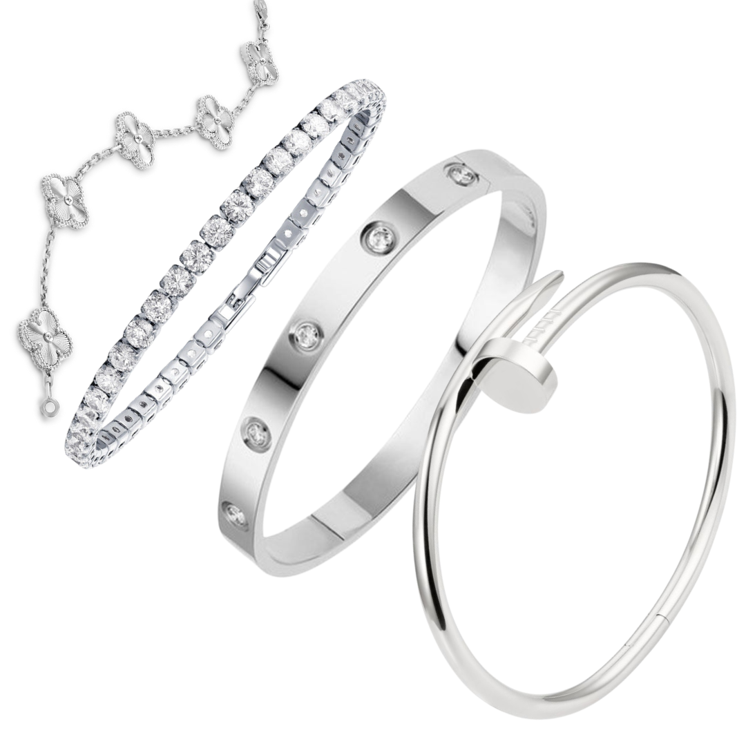 Silver Luxe | Stapelbart Armbandset