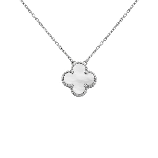 Silver Vit | Klövern Halsband