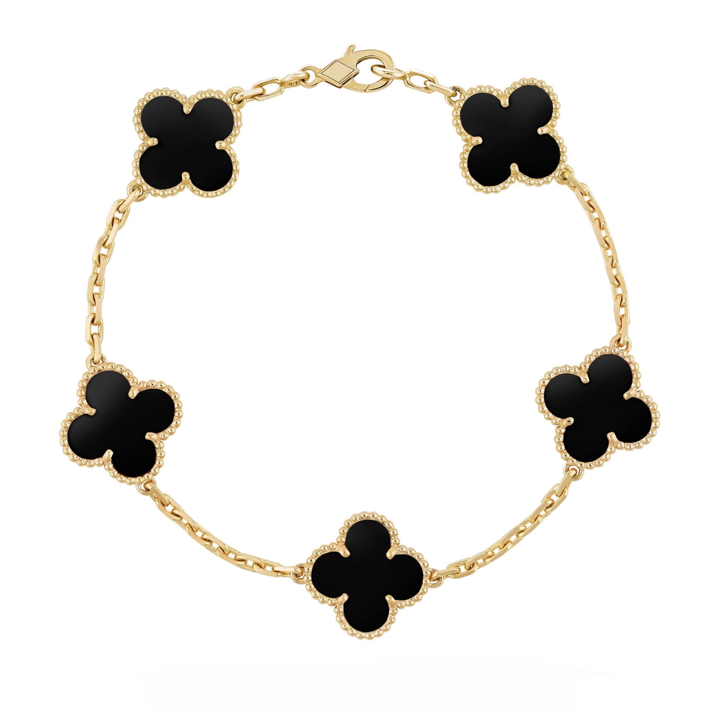 Golden Black | Klöverarmband