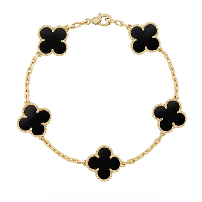Golden Black | Klöverarmband