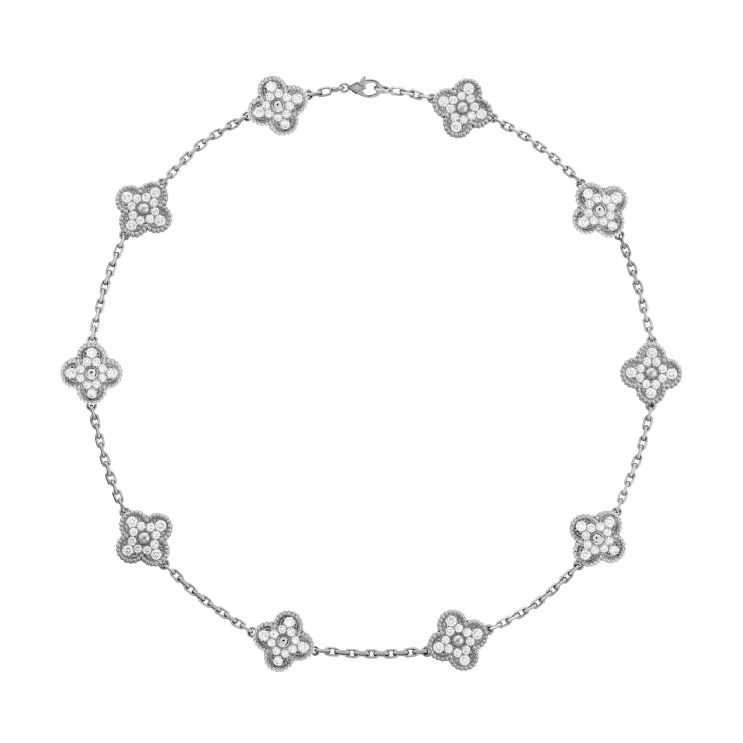 Silver Luxe | Klöver Diamanthalsband