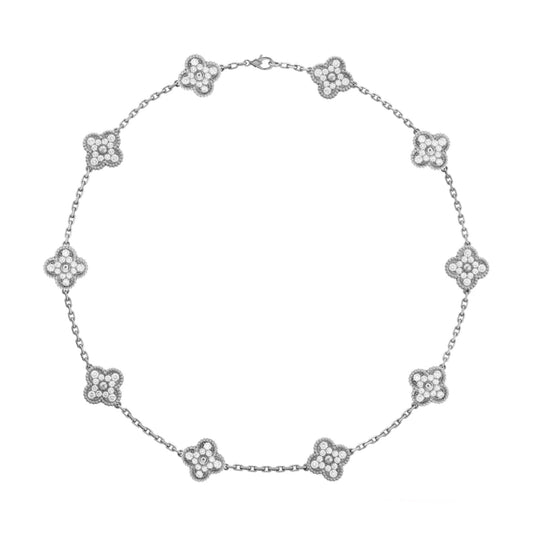 Silver Luxe | Klöver Diamanthalsband