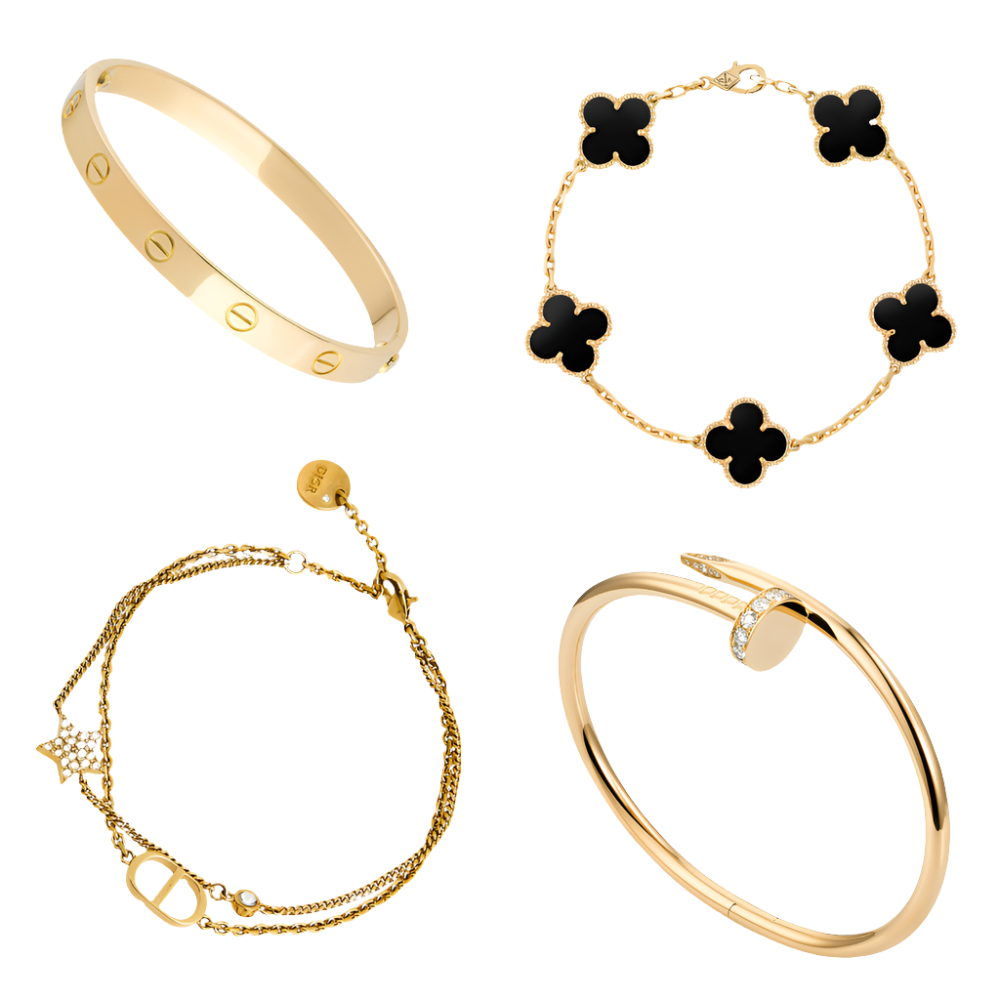 Golden Black Luxe | Stapelbart Armbandset