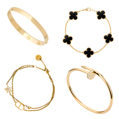 Golden Black Luxe | Stapelbart Armbandset