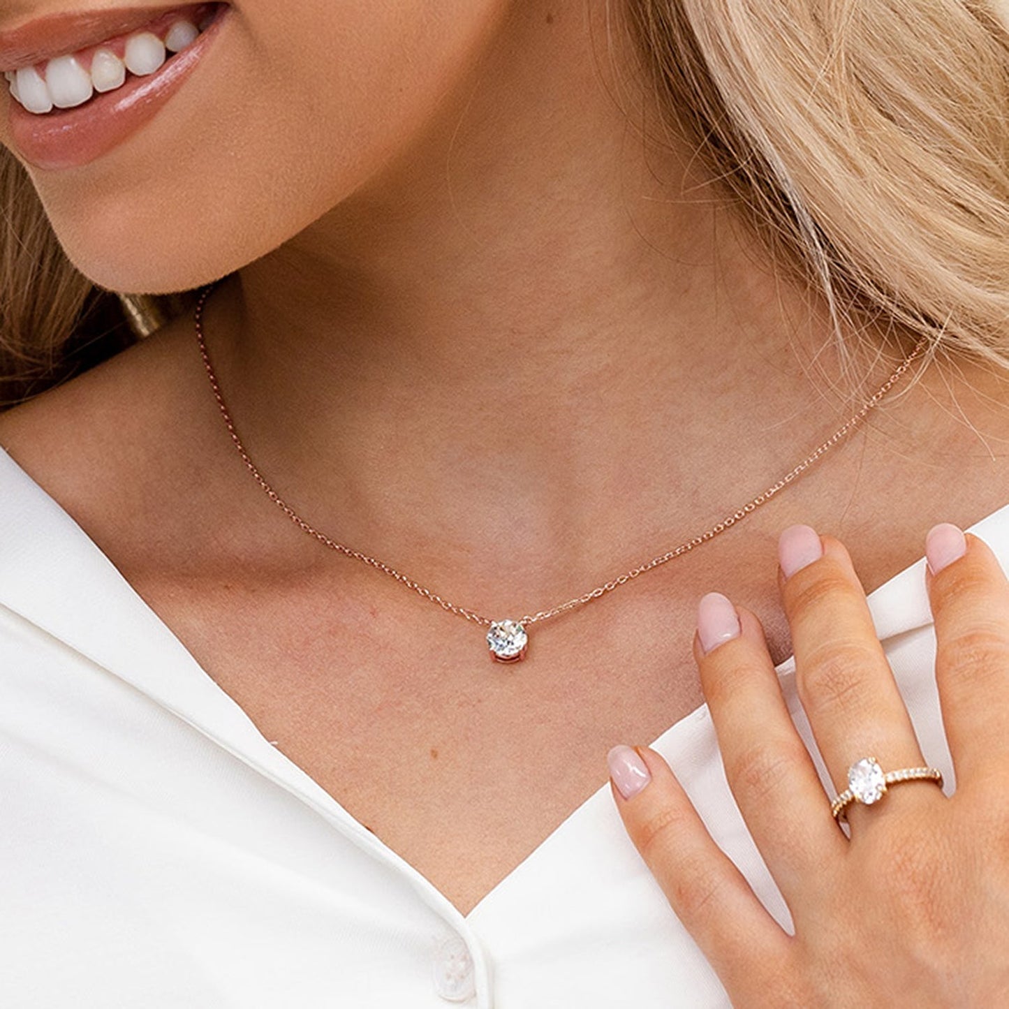 Silver Solitaire | Halsband