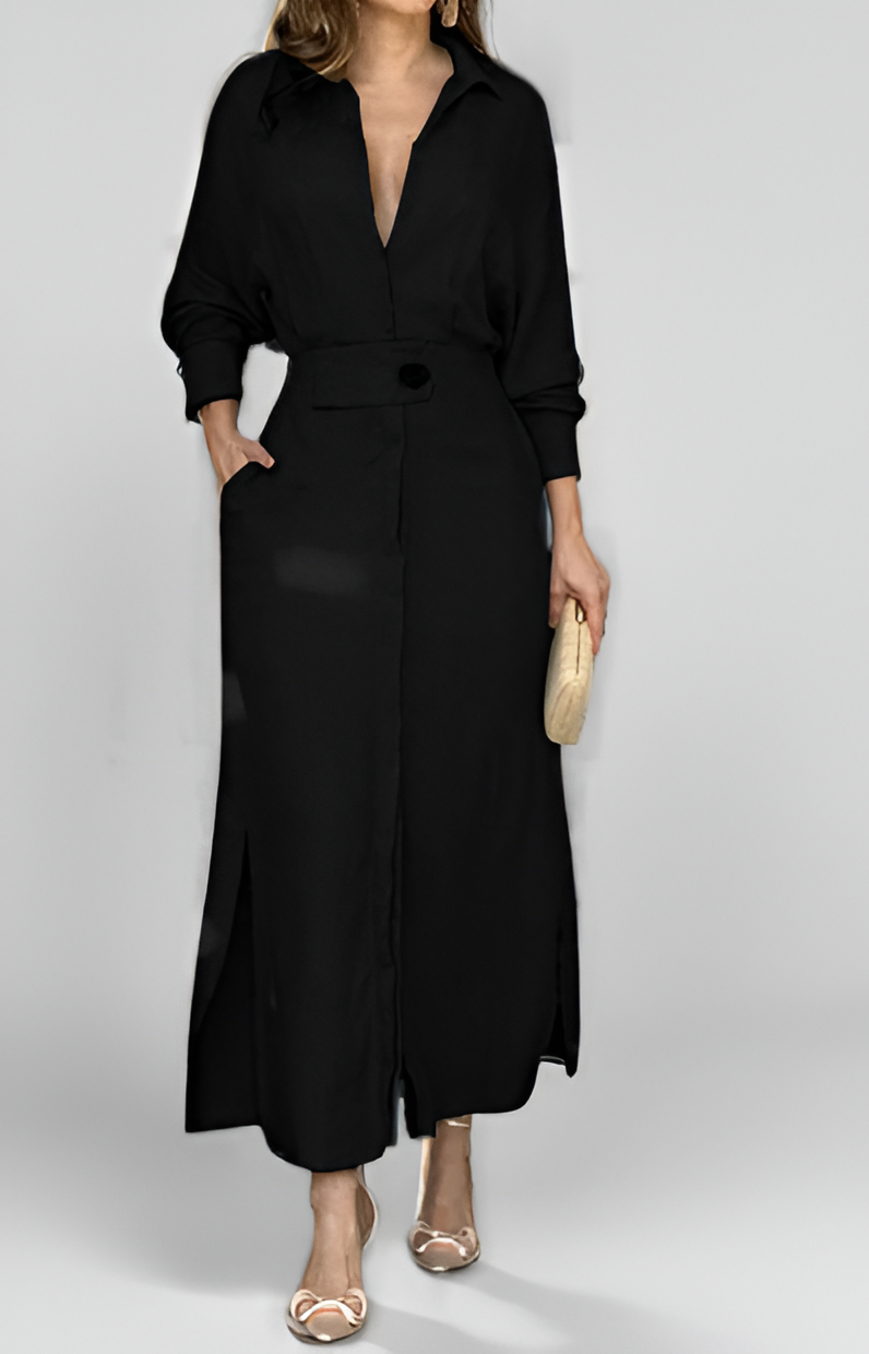 Serena™ | Elegant Shirt Maxi Dress